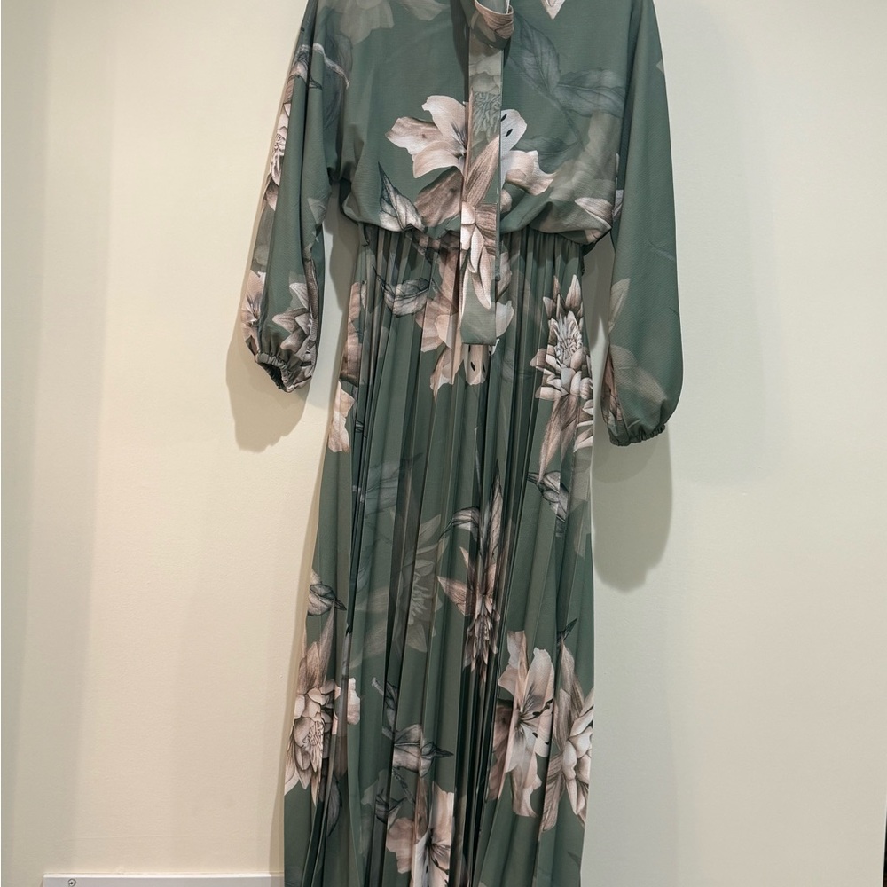 Floral Green Maxi Dress